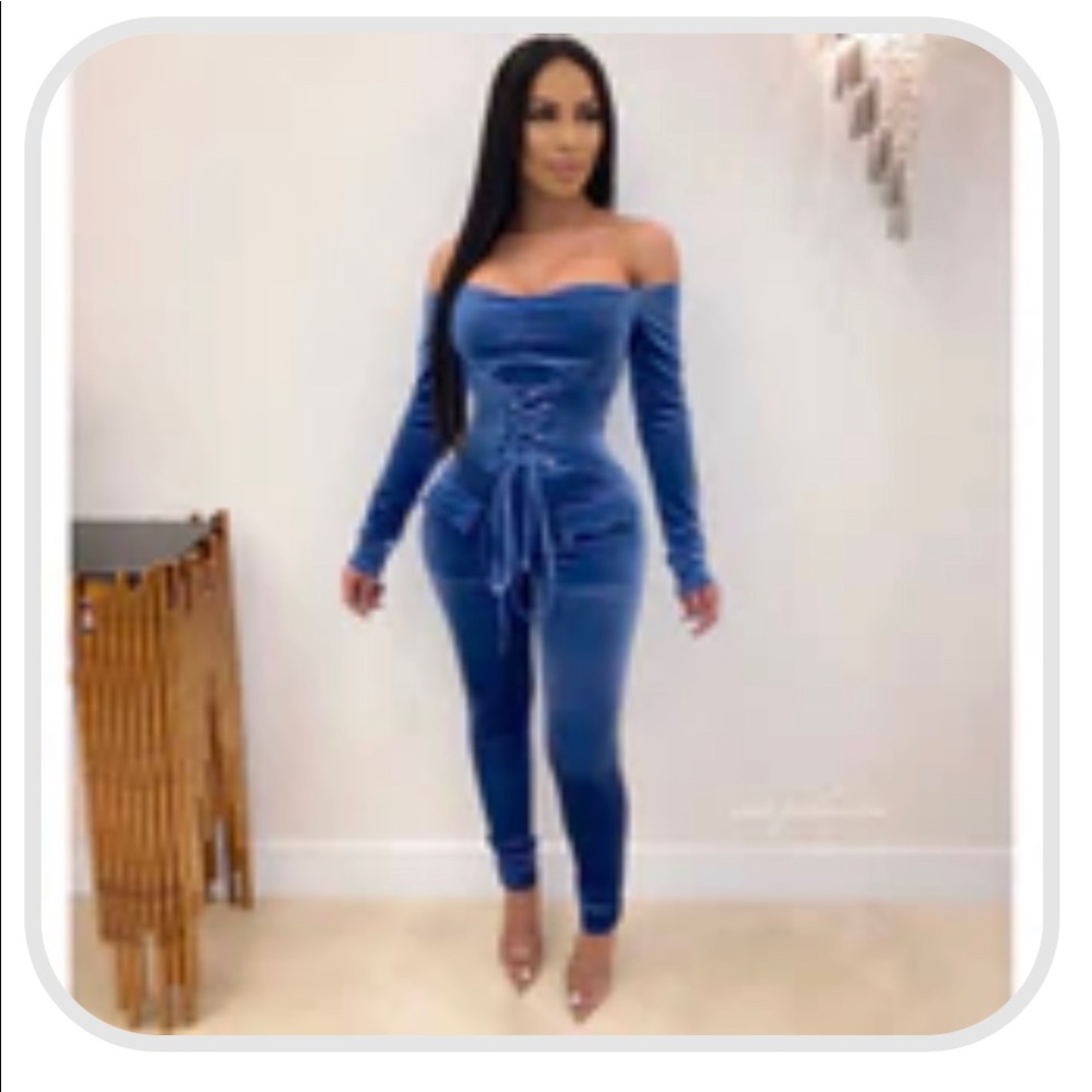 Simi Corset Velvet Jumpsuit